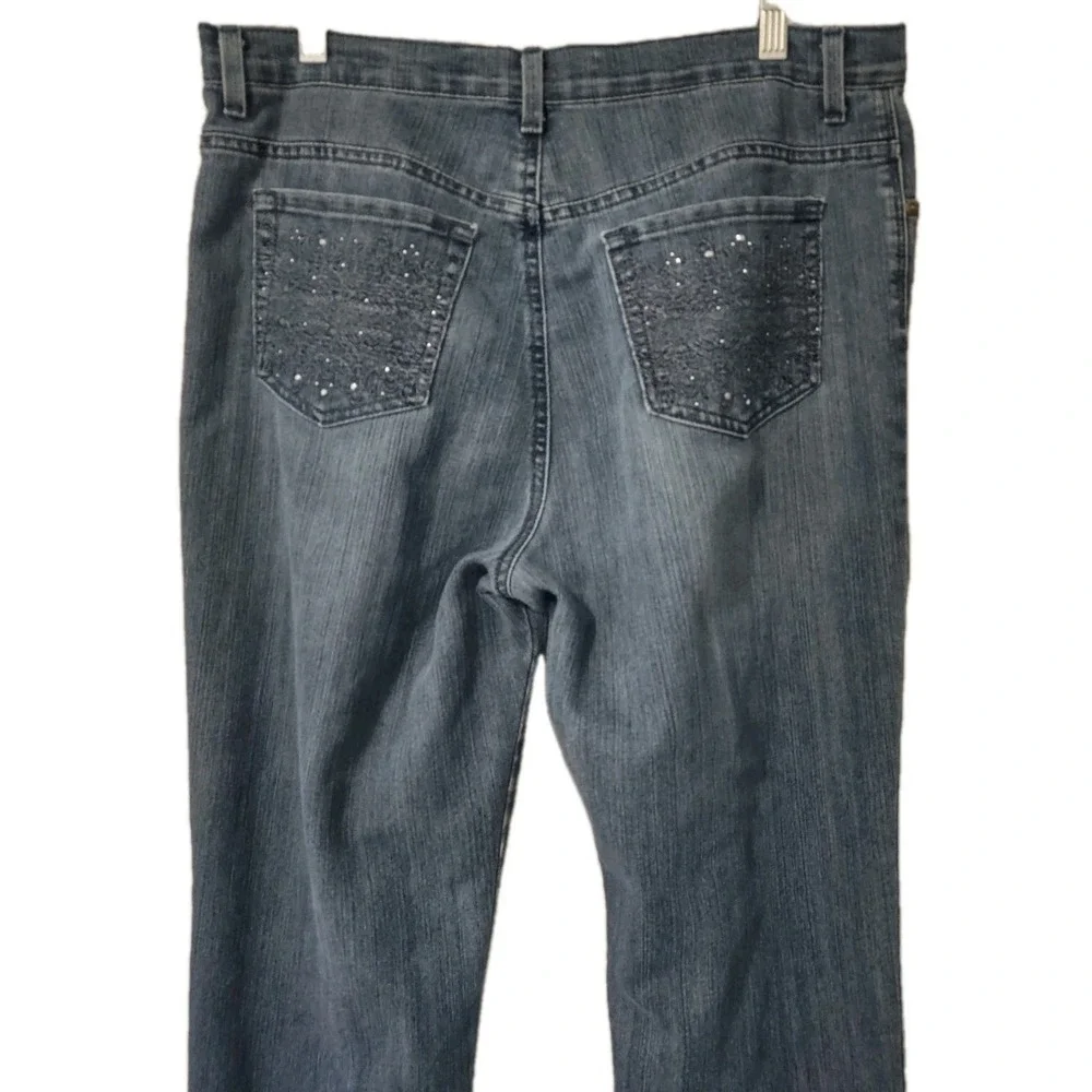 Gloria Vanderbilt Jeans Woman's  Adult‎ Size 14P Embroidered Pockets Logo  Denim